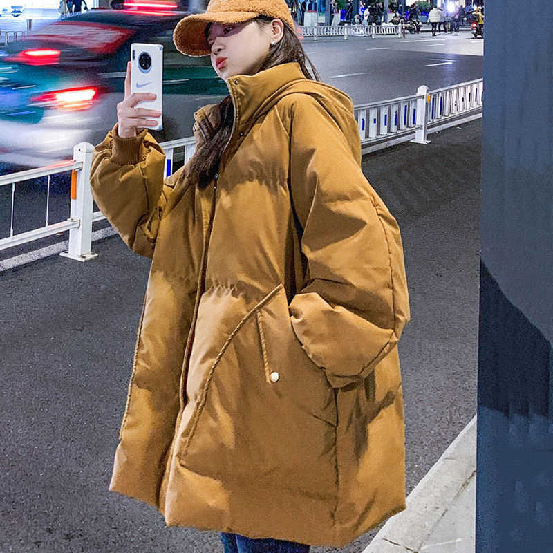 

Women's Down Parkas New Winter Womens Cold Coat Parkas Super Hot Hooded Padded Jacket Big Pocket Korean Fashion Loose Cheap Wholesale Snow Outercoat G221026, Yellow