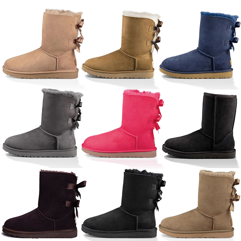 Hiver Neige Femmes Designer Bottes Mode Femmes Chaud Bottine Dame Plate-Forme Baskets Triple Noir Rose Bleu Marine Châtaigne Kaki Fourrure Daim A