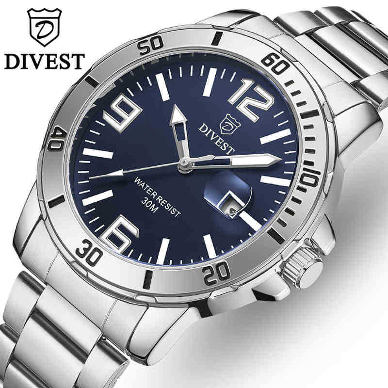 

Brand Luxury Brand Men New Watch Punch Fashio Waterproof Sport Stainls Steel Quartz Watch Simple Busins Watch Relogio Masculino Geneva, Gold blue gold