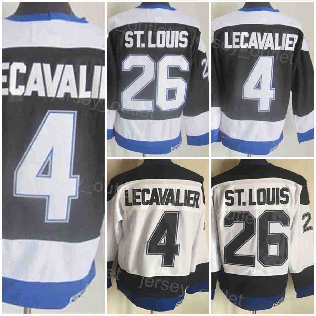 Men Retro Hockey Jersey CCM 26 Martin 4 Vincent Lecavalier Vintage Classic Team Black Color White Stitched And Embroidery Breathable For Sport Fans