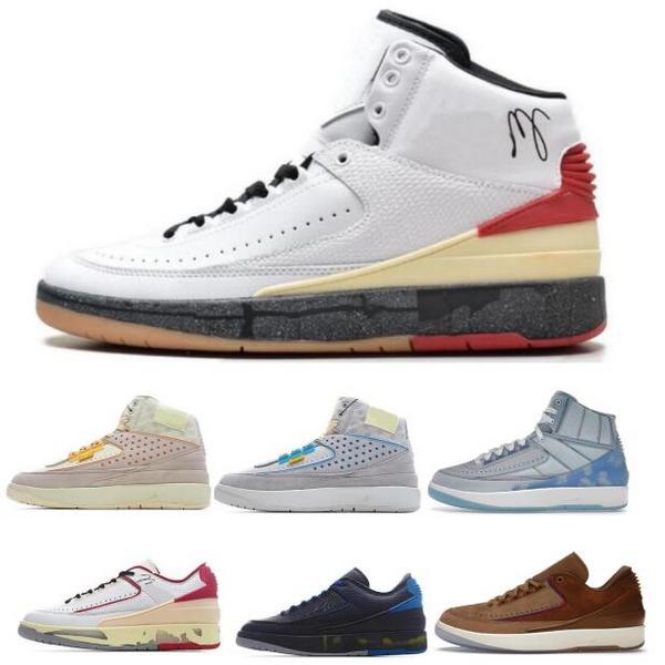 

Jumpman 2 Low Basketball Shoes OG Chicago SP Union Grey Fog Rattan A Ma Maniere Airness 2s Men Classic Sneakers, Khaki