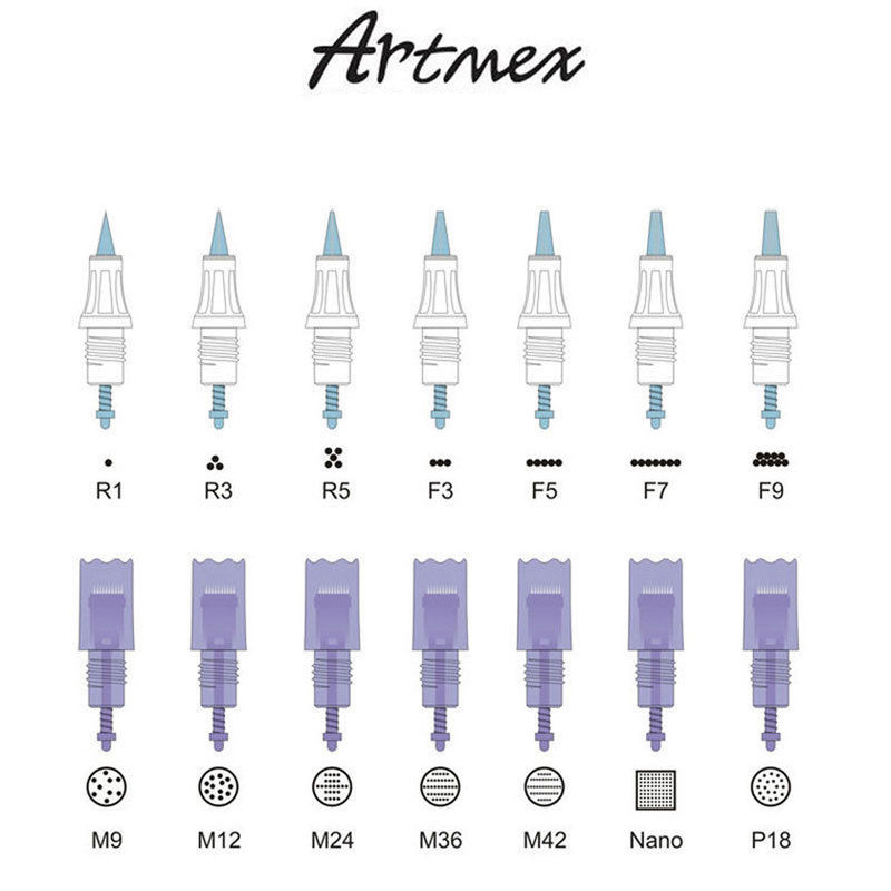 

Tattoo Needle Cartridges For Artmex V8 V6 V3 V9 V11 Permanent Makeup Machine Eyebrow Eyeliner Lips Pen