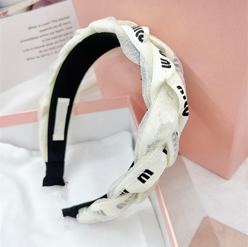 

MM Fashion Weaven Women Designers Headbands For Girls Black White Silk Headwear Luxury Headband Top Hair Accessories