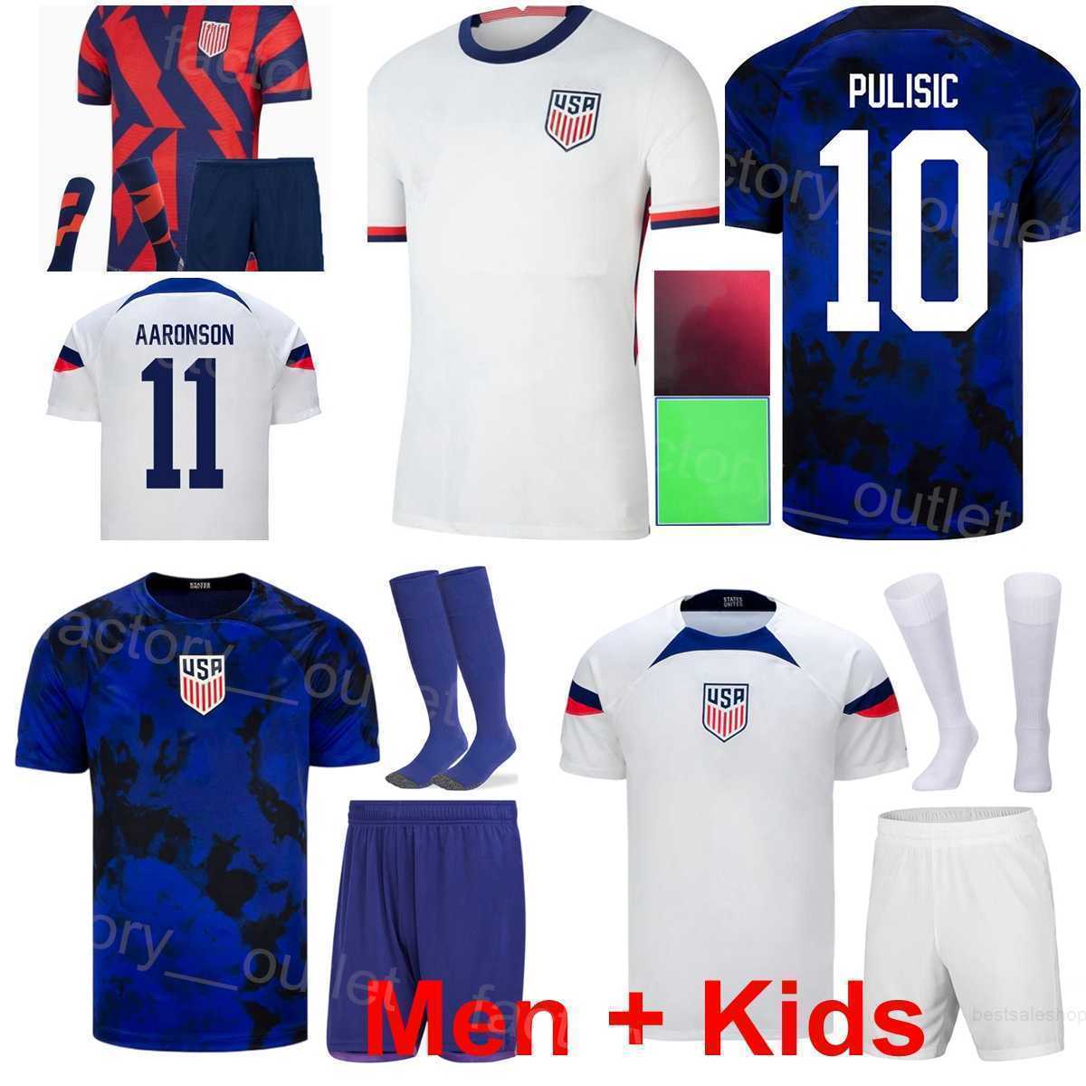 

Man Youth USAS Soccer Jerseys 22 23 World Cup National Team 10 Christian Pulisic 13 Alex Morgan Megan Rapinoe Ricardo Pepi Brenden Aaronson Football Shirt Kits, Men