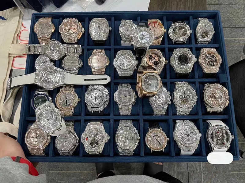 

Other Watches Wristwatches D55 Luxury mens watch 4130 movement watch for men 3255 montre de luxe Mosang stone iced VVS1 GIA watch Diamond watchs