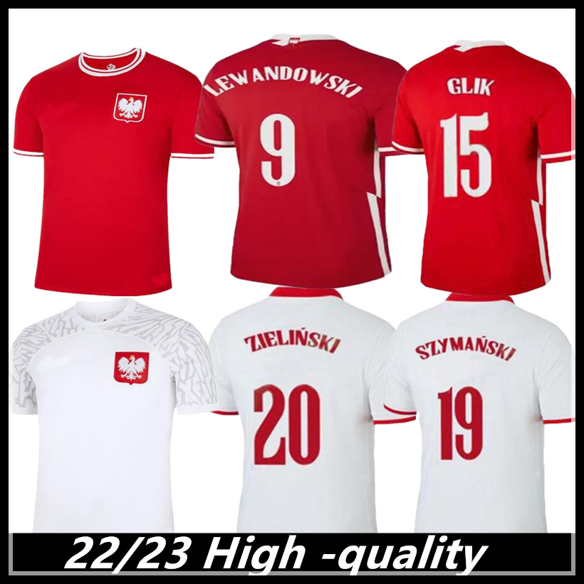 

2022 Menkit Soccer Jersey Home away 22 23 red white PISZCZEK MILIK PoLAnD ZIELINSKI youth children LEWANDOWSKI Jerseys GROSICKI football shirts uniforms, Black