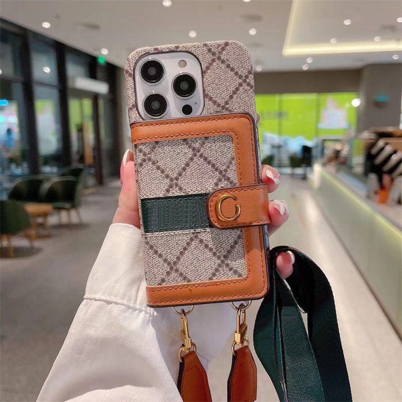 

Crossbody Phone Case Designer IPhone 14 Cases For IPhone 13 12 11 Pro Max Plus Checked Embroidery With Cardbag Cell Phone Shell, G1 crossbody
