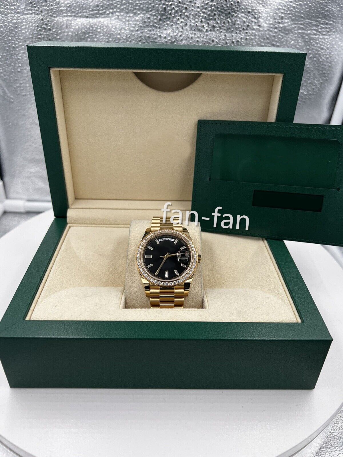

Luxury BP Wristwatch Watch Day-Date 40MM Yellow Gold Diamond Bezel Black Onyx Dial 228348RBR Automatic Movement MEN WATCHES, Buy watch
