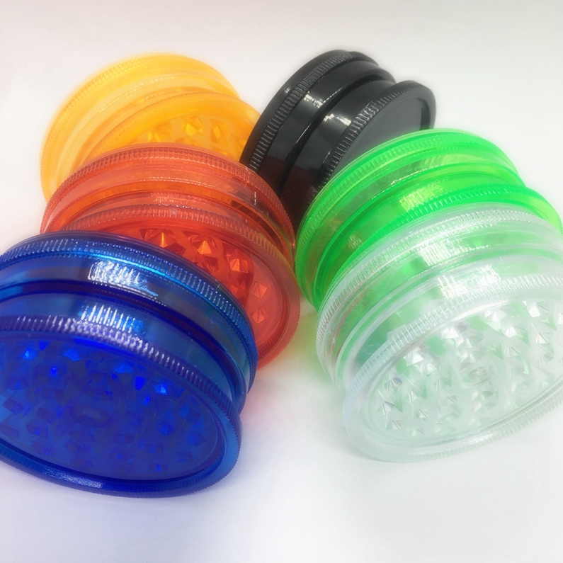 

Colorful Smoking Portable Plastic 60MM Dry Herb Tobacco Grind Spice Miller Grinder Crusher Grinding Chopped Hand Muller For Bong Tool