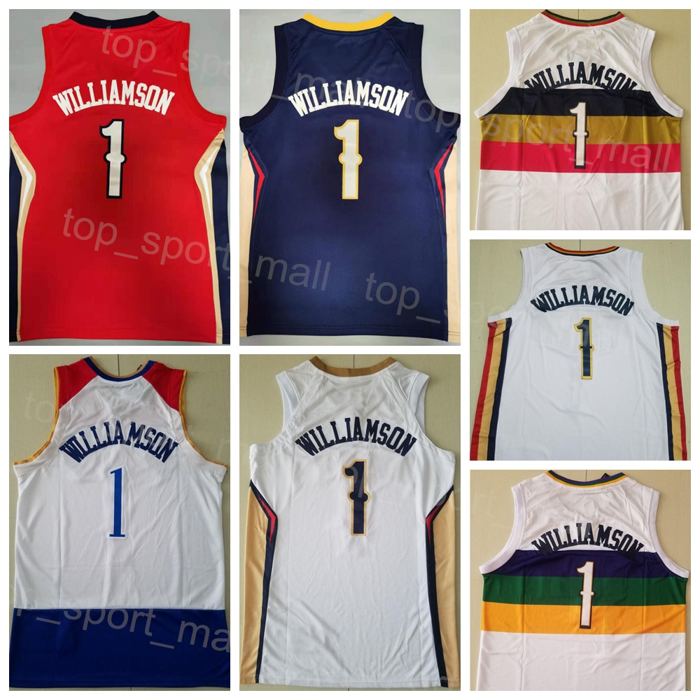 

Men 1 Zion Basketball Jersey City Earned Association Classic Statement Icon Edition Team Color Navy Blue White Red Away Breathable Pure Cotton For Sport Fans High