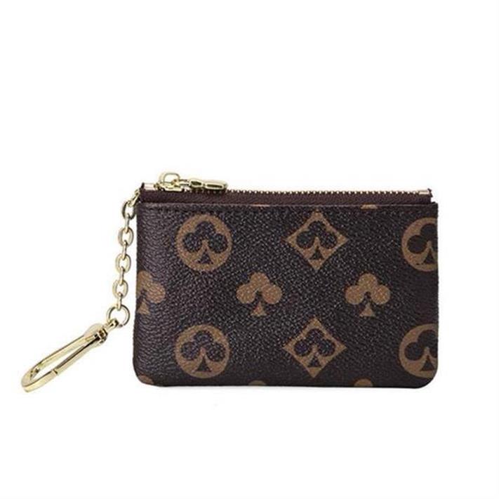 

2022 Wallet CLES Designer Fashion Womens Credit Card Holder Coin Purse Mini Bag Charm Accessories, Black grid