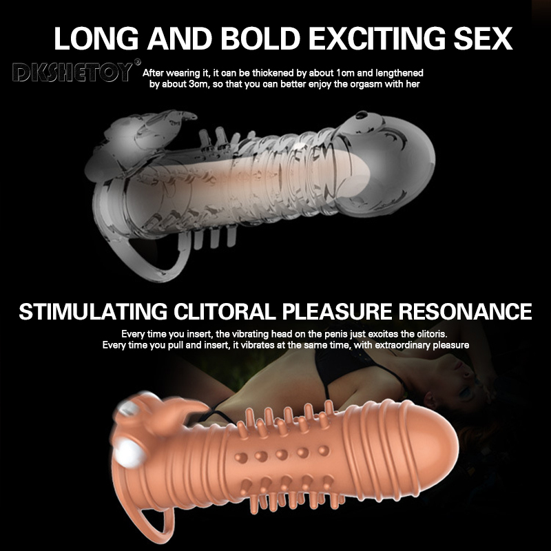 Sexy Costumes Vibrating Cock Ring Cockring Delay Ejaculation Penis enlargement sleeve Reusable condoms G Spot stimulator Sex Toy for Men Cos-image-814487803