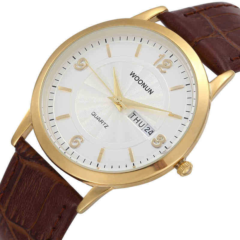 

Brand Minimalist Quartz Leather Date Day Thin Male Men Wrist Watch relogio masculino Geneva, 8034bnw