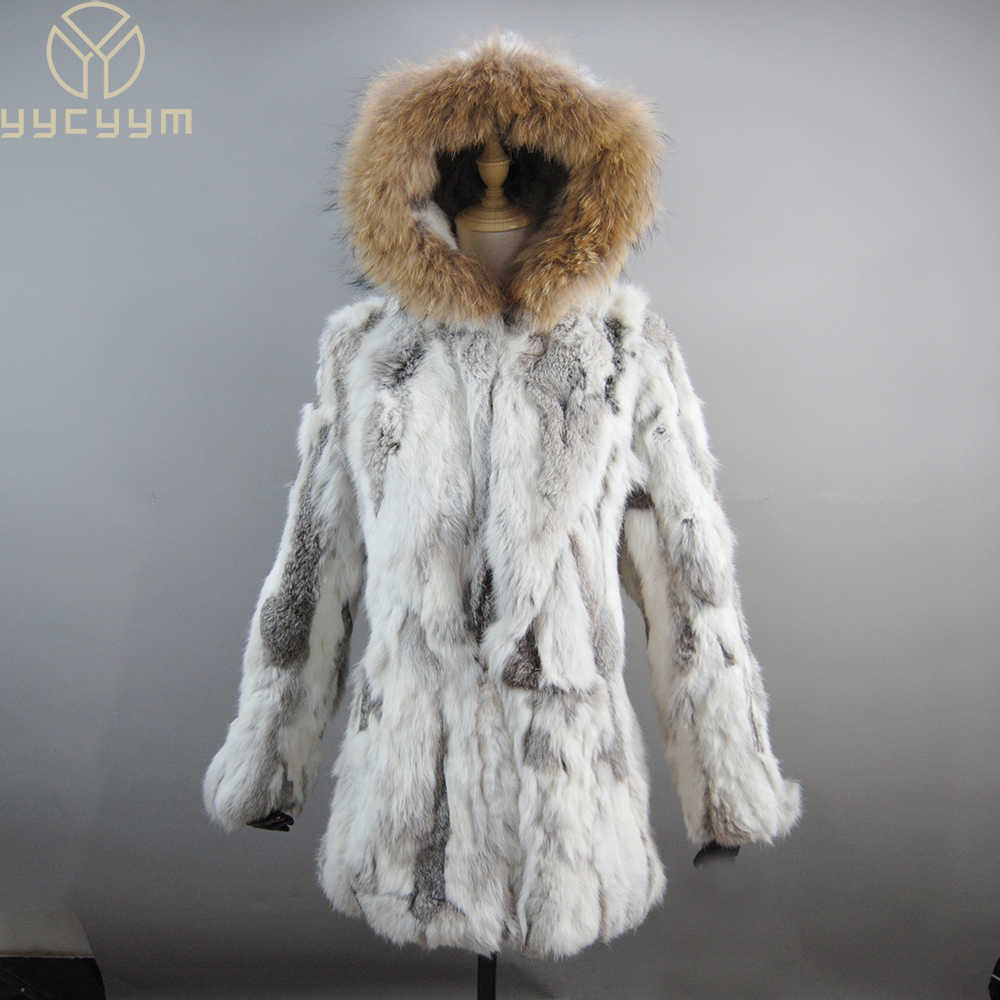 

Women's Fur Faux New Style Real Coat Winter Jacket Women Long Rabbit Windproof Big Natural Raccoon Collar Hood Thick Warm T221102, Rabbit yellow