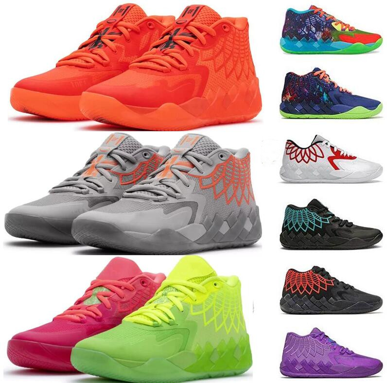

Men Women MB1 Rick and Morty Basketball Shoes LaMelo Ball Shoe Queen City Black Blast Buzz City LO UFO Not From Here Rock Ridge Red Sport Trainner, 10