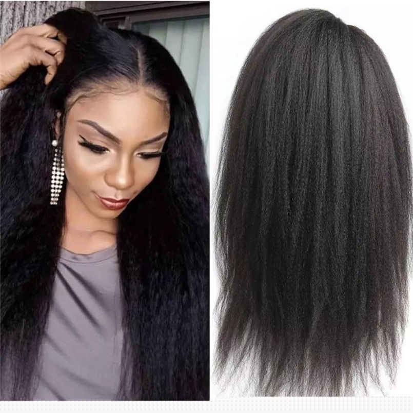 

New Products in Europe and United States wig female chemical fiber head set Yaki in the split Bangs Peng long hair factory spot wholesale, Black