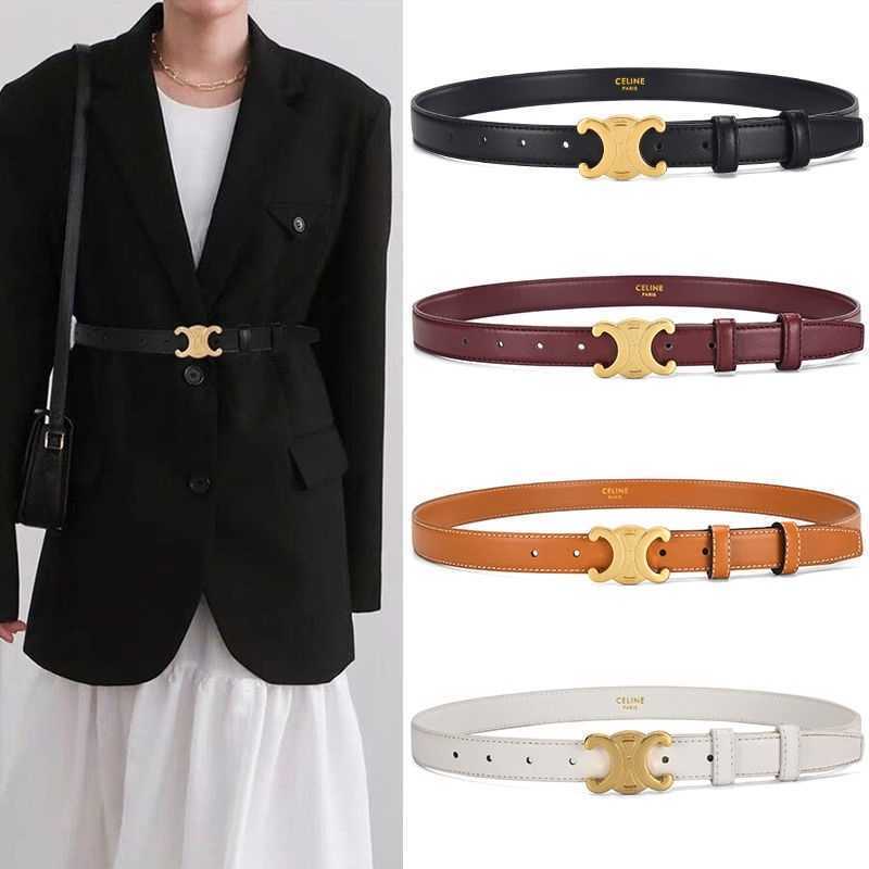 

Celins Belts Leather belt Designer women leather versatile triumphal arch belt women decoration skirt jeans trouser belt women, Black