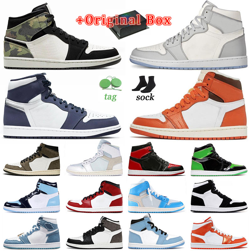 

New Starfish Jumpman1 Basketball Shoes 1S Hot J1 Fashion Outdoor Sport US12 US13 EUR 36-47 Patent Fog Grey Midnight Navy Syracuse Smoke Grey With Box Sneakers Trainers, A07 36-46 seafoam