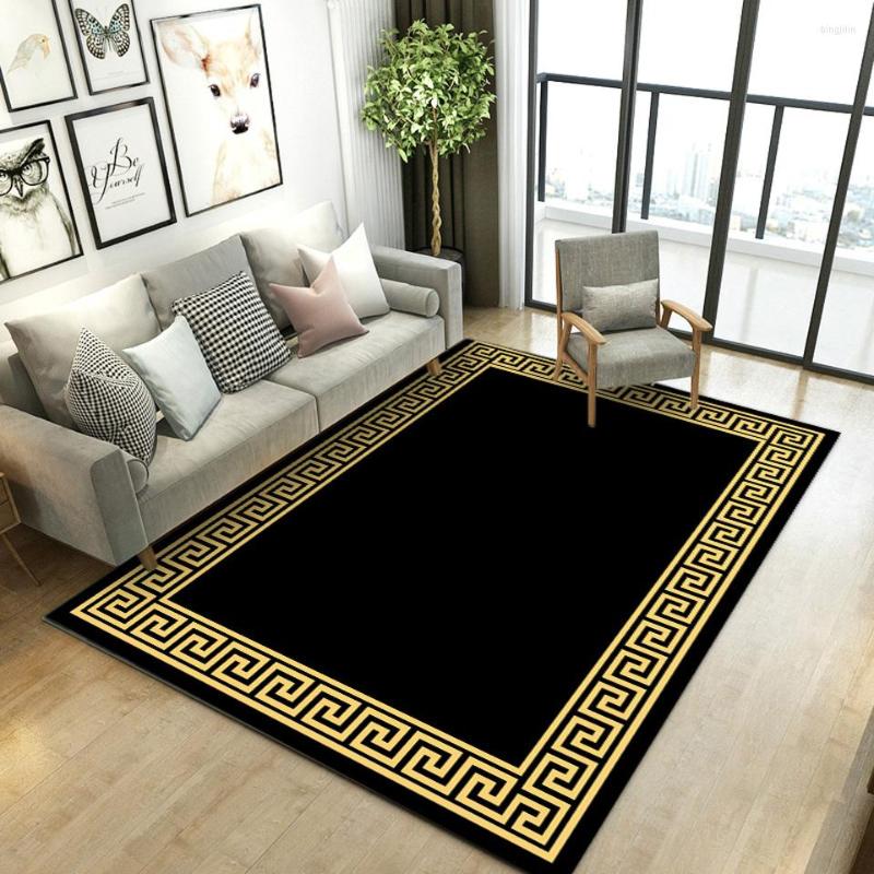 

Carpets Carpet Living Room Modern Black Yellow Geometric Bedroom Bedside Rug Home Hallway Runner Kitchen Bath Floor Door Mat, Picture shown