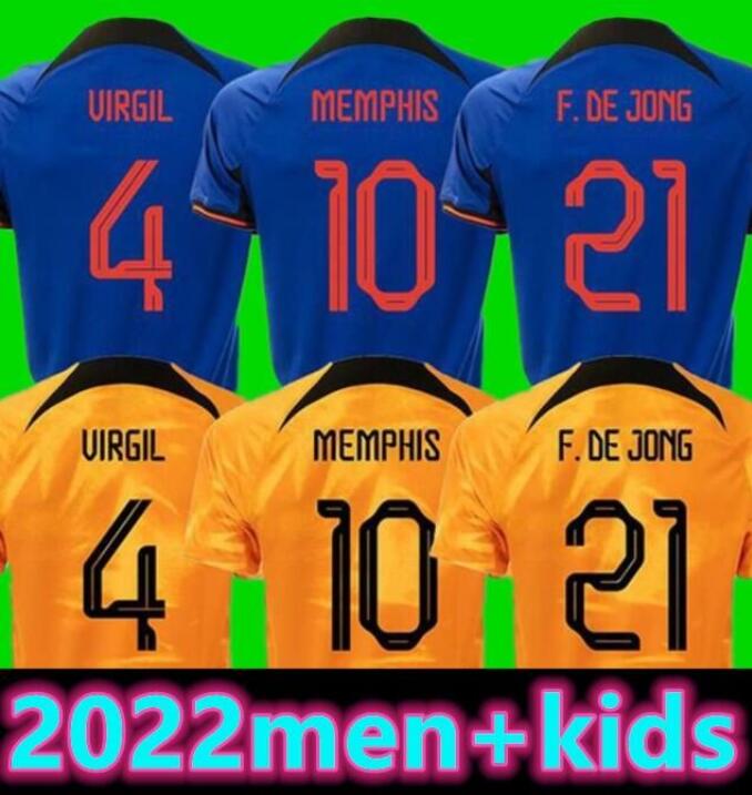 

Netherlandses MEMPHIS soccer jersey 2022 DE JONG Holland DE LIGT WIJNALDUM VAN DIJK 222 23 football shirt Adult men kids kit DUMFRIES, 21/22