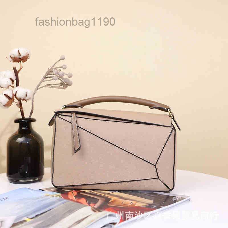 

Designer Bags loews Fashion Puzzles Bag Leather Mini Geometric Portable Splicing Soft Leather Women's Single Diagonal Pillow L629, Small 23 x 11 x 15