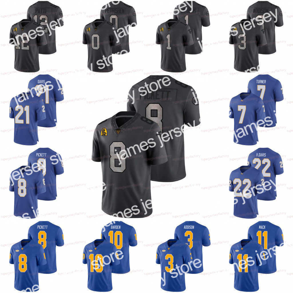 

NEW American College Football Wear American College Football Wear NCAA ACC Pittsburgh Panther Pitt Kenny Pickett Jersey Nick Patti Damar Hamlin Addison Damarri Mat, Blue womens s-xxl
