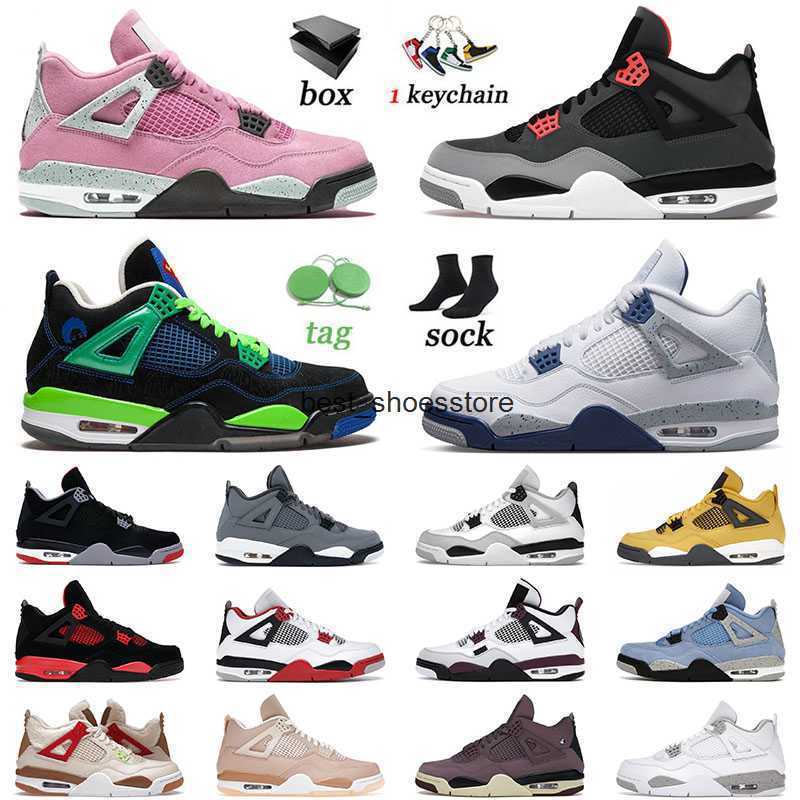 

With Box Jumpman 4 Basketball Shoes 4s IV Doernbecher Infrared Jorda Military Black Cat J4 Red Thunder Mens Women Jorden Sneakers, C5 canvas 36-47