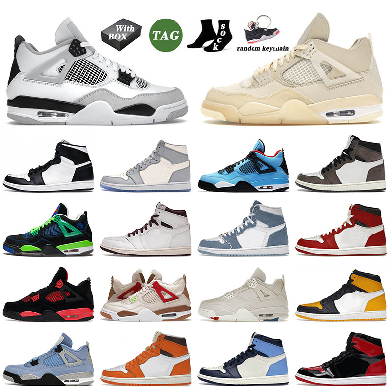 

Military Black 4 4s IV Basketball Shoes Top Jumpman Sail Ts x Violet Ore Blue Thunder Taxi J1 Twist A Ma Maniere Starfish Men Women Sneakers, Separate colours