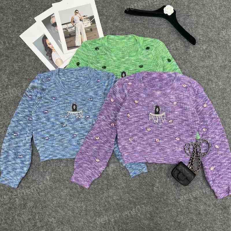 

Luxury Women Sweater Chest Patch Pendant High Quality Base Layer Sweater Long Sleeve T-shirt Brand Designer Womens Sweaters Knitwear