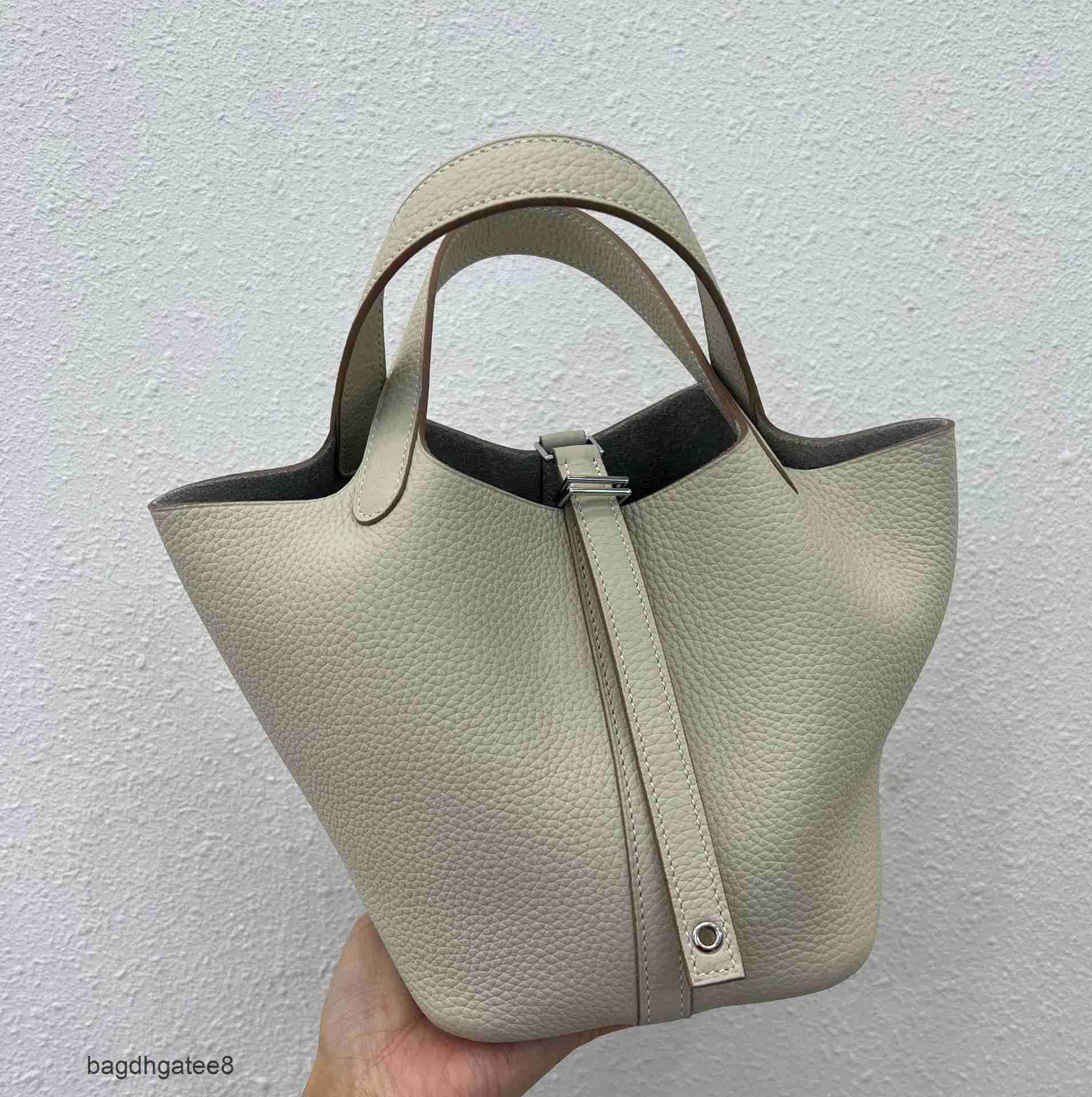 

Vegetable Designer Bag Layer He Picotin Locks Thread 2023 Bags Wax Basket Cowhide Hand Litchi Top Grain Portable Bucket Sqzy EP5U, Gold brown (gold )