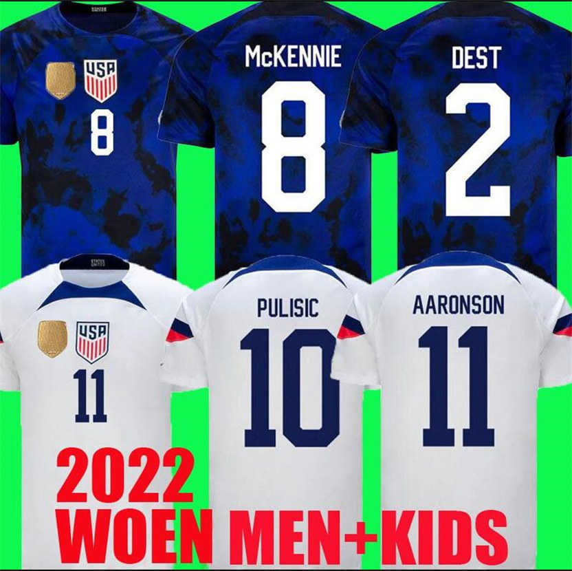 

2022 PULISIC USAS tee soccer jersey word cup kits united states MGDYY 22 23 football youth AARONSON 2023 REYNA McKENNIE MORRIS DEST YEDLIN, Mens away