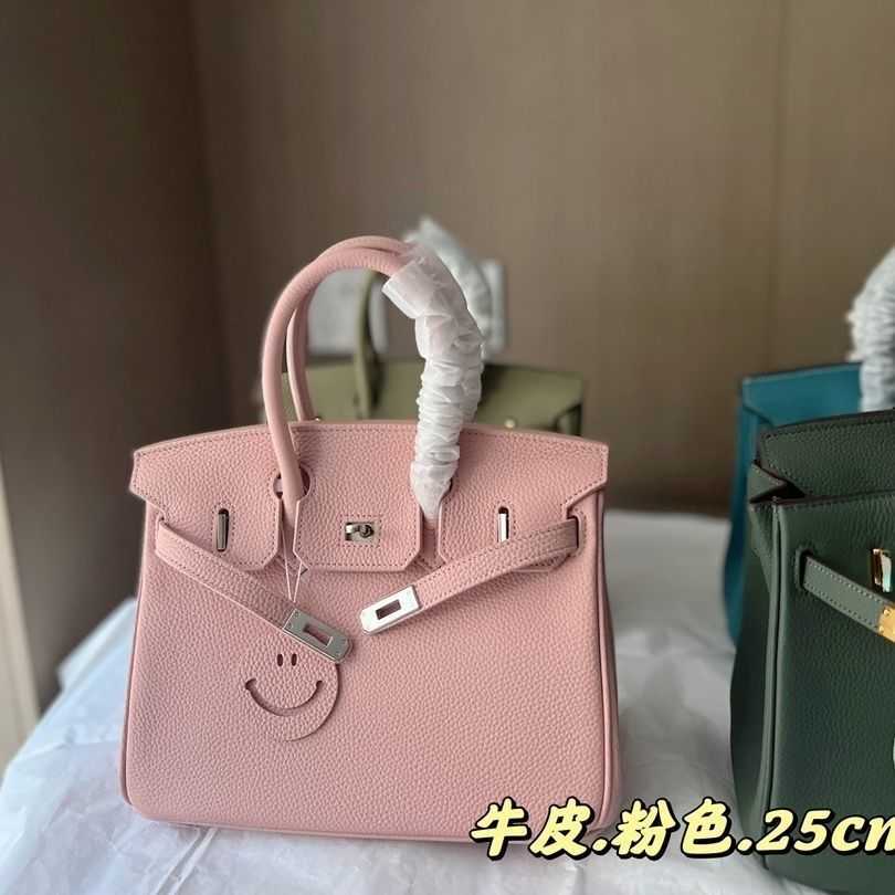 

h bag Fashion Handbags H ermese Birkins bag Autumn and Winter 22 New Top Cowhide women Leather BK25 Elephant Grey Hair, Rat grass green