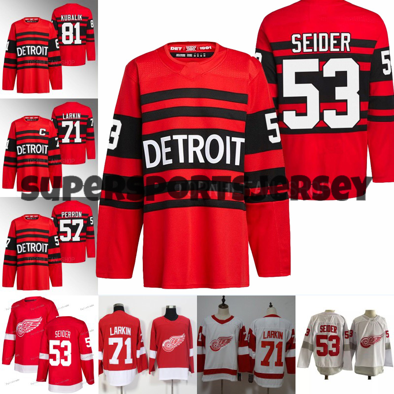 

Red Wings Hockey Jerseys 53 Moritz Seider David Perron Dylan Larkin Dominik Kubalik Olli Maatta Adam Erne Michael Rasmussen Sundqvist Men Women Youth Custom Stitch, Tank red