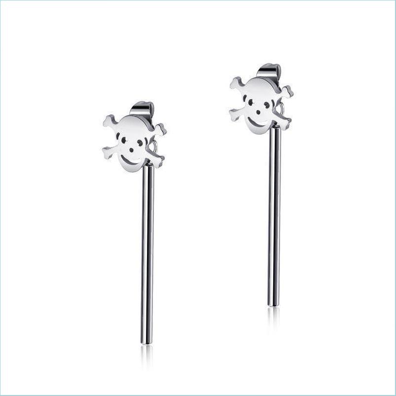 

Stud Stud 1 Pair Punk Titanium Steel Long Stick Pirate Skl Earrings For Men Fashion Jewelry Drop Delivery 2022 Dh5Kv