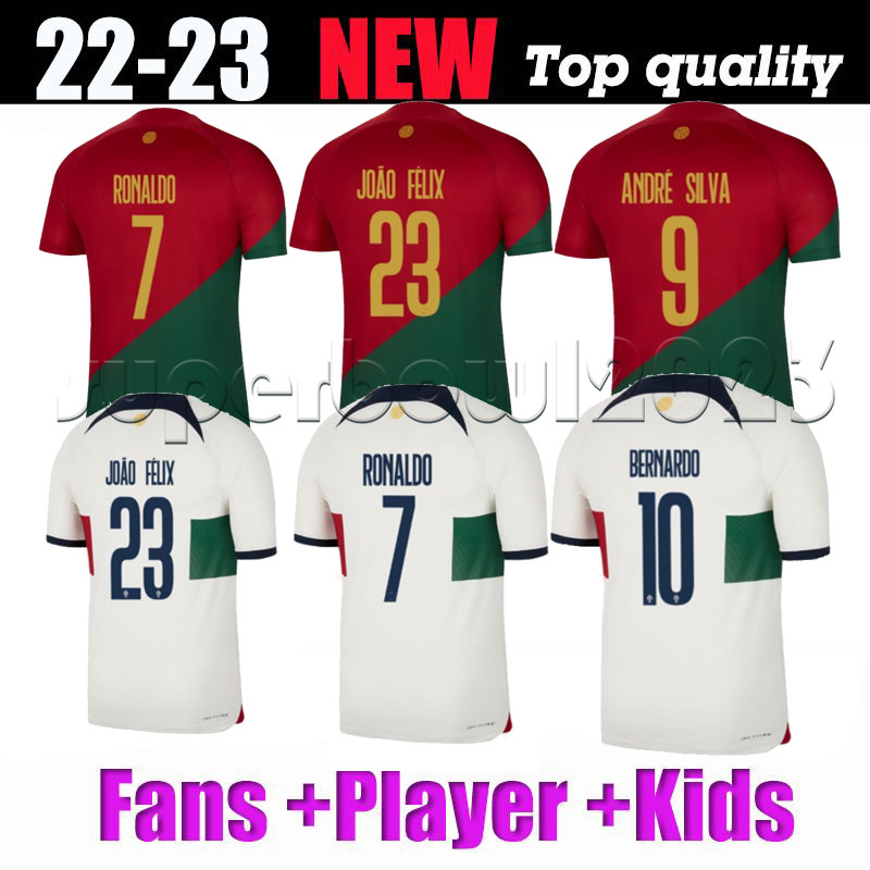 

2022 2023 Portuguese soccer jersey Bruno FERNANDES DIOGO J. DANILO Portuguesa Retro 22 23 Joao Felix Football shirt BERNARDO Portugieser Men Kids Kit uniform sets, 2022 home kids