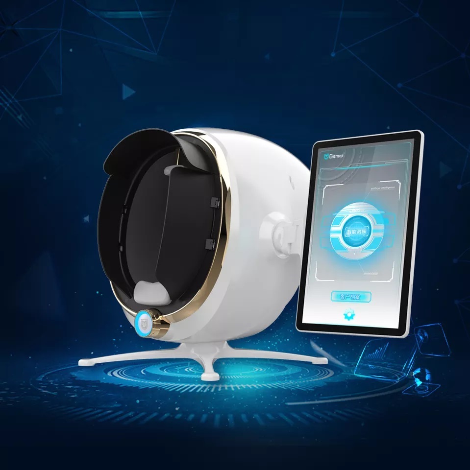 2022 Nouveau 7 en 1 Analyseur de peau 3D professionnel intelligent Moji Digital AI Machine d'analyse des cheveux et de la peau Appareil d'analyse