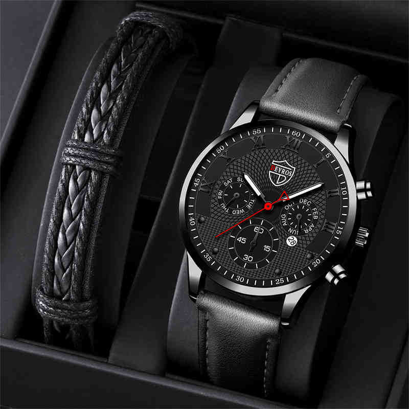 

Brand Watch For Men Busins Leather Quartz Watch Calendar Date Luminous Clock Luxury Mens Casual Bracelet Watch Reloj Hombre Brand s, As shown 1
