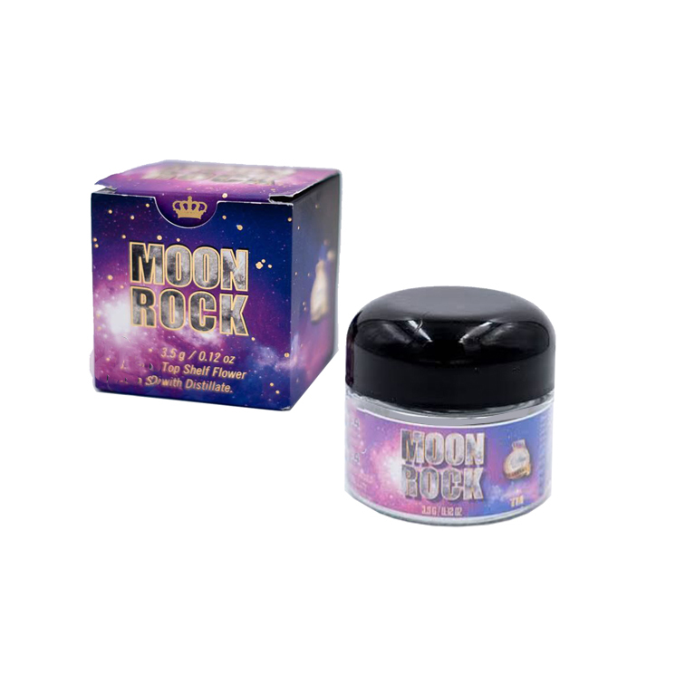 

3.5 grams Moonrock Glass Jar Box Top Shelf Flower With Distillate Packagings Misty OG King Cavi ICE WATA Packaging Bottles