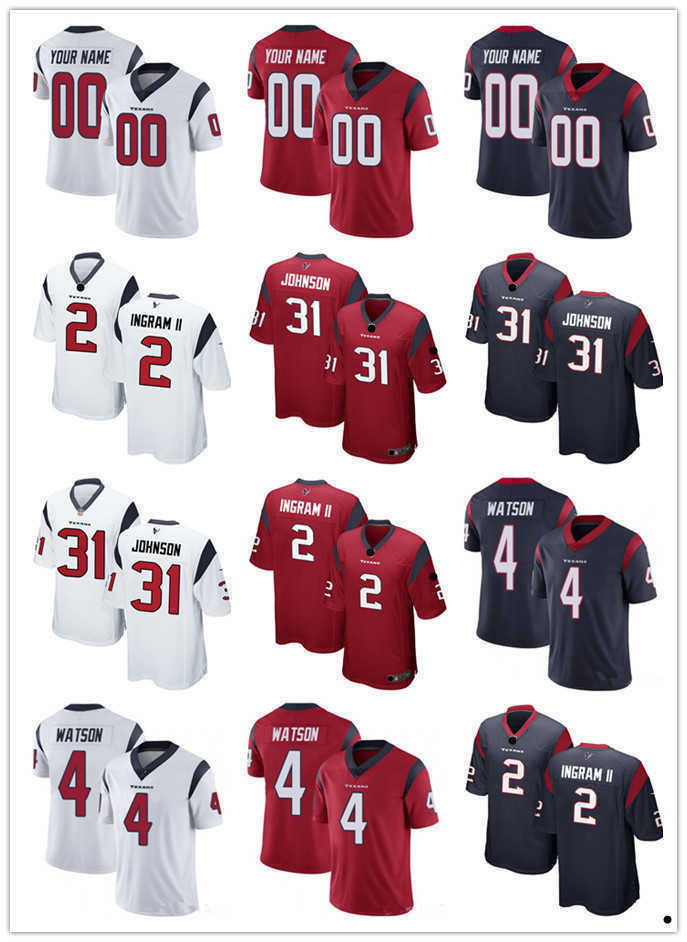 Jerseys de football 31 David Johnson Custom Houston''texans''Jersey 24 Derek Stingley Jr. 59 Kenyon Green 25 Marlon Mack 12 Nico Collins 10