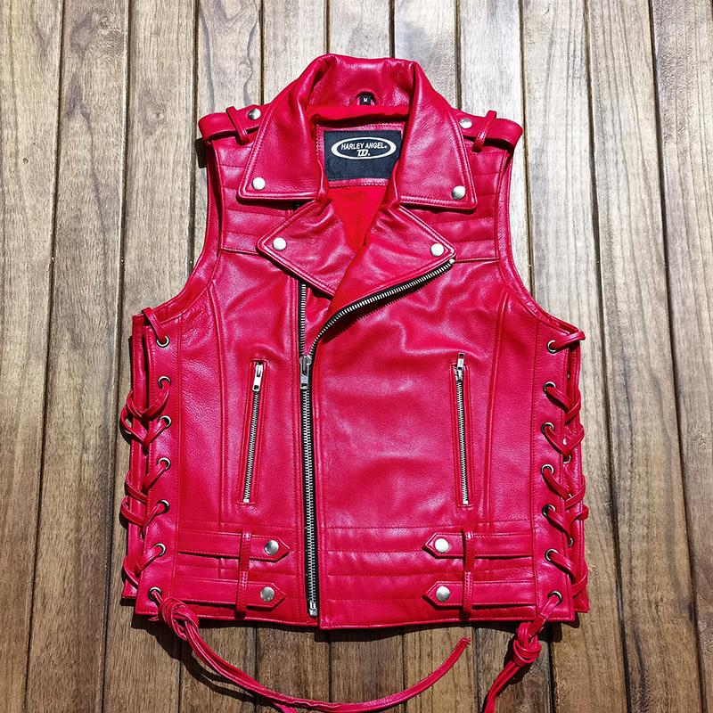 

Men's Vests 1501 Asian Size Super Quality Tanned Veg Sheep Leather Vintage Waistcoat Men's Stylish Biker Vest, Picture shown