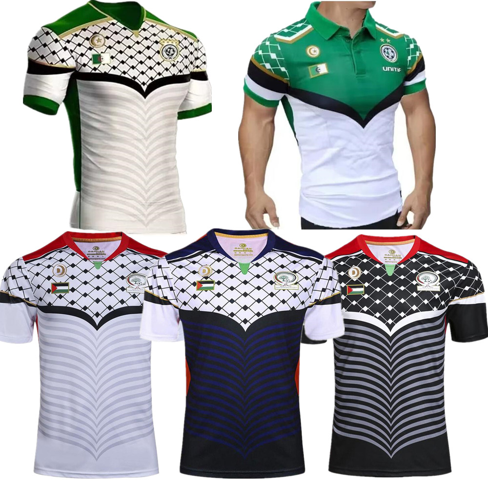

Survetement Palestine soccer jerseys white and black football shirt Palestina tracksuit running shirts