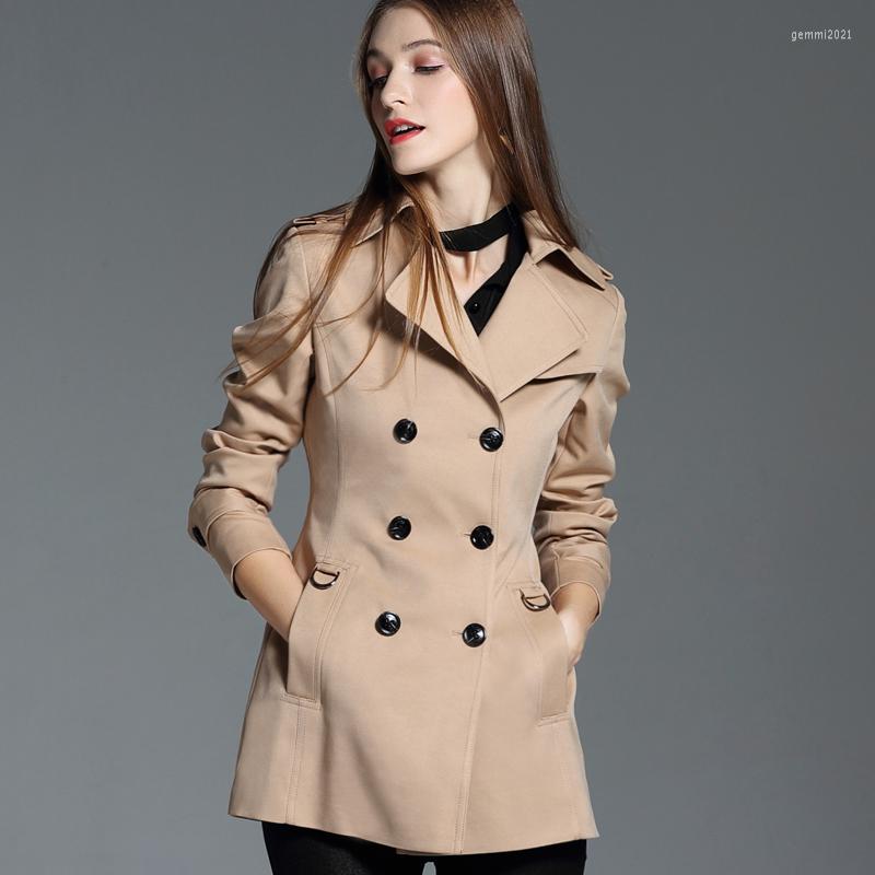 

Women' Trench Coats Double-breasted Overcoat Women' Coat Mid-length 2022 Spring Autumn Fashion Plus Size Slim Female Windbreaker, Black