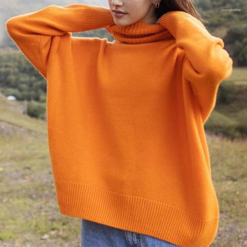 

Women' Sweaters Women' Solid Knitted Turtleneck Sweater Long Sleeve Oversize Warm Female Pullover 2022 Winter Casual Loose Jumper Lady, Hfa9909-we