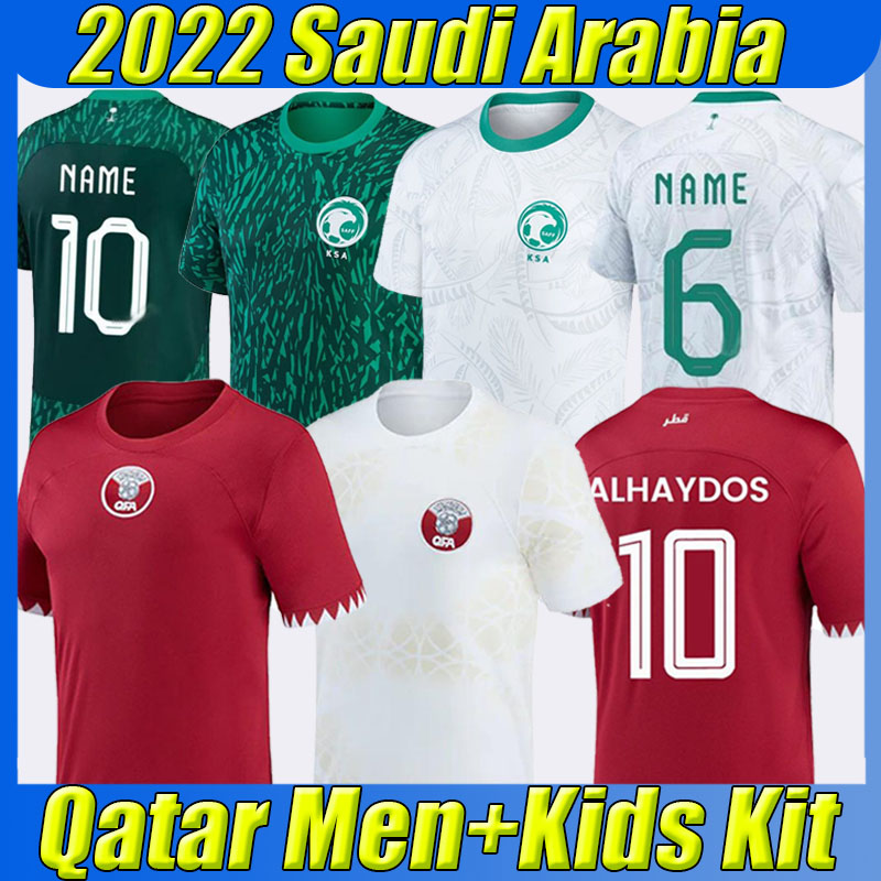 

men kids kit 2022 Qatar soccer jerseys Saudi Arabia world cup 22/23 national team ALHAYDOS AFIF ALI HATEM HAYDOS Najei Salem Al Dawsari Abudullah Firas football shirt, 22-23 away