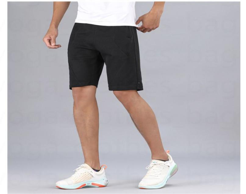 

lu yoga clothes men039s new quickdrying solid color sports leisure running fitness fivepoint shorts with pockets5915163, Ivory