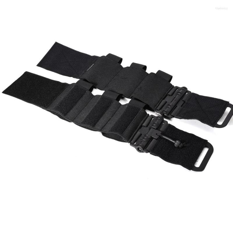 

Hunting Jackets Tactical Elastic Cummerbund Kit Quick Release Tube QR Buckles Triple Magazine Pouch For Plate Carrier Combat Vest Nylon, Black
