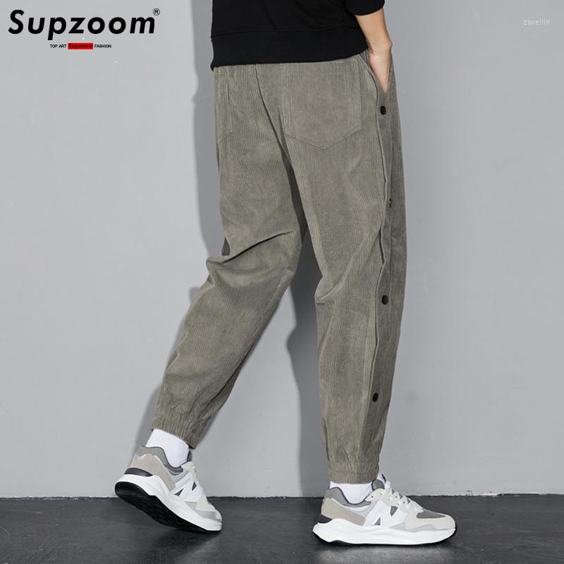 

Men's Pants Fashion Arrival Cotton Elastic Waist Autumn And Winter Corduroy Trend Plush Thickened Loose Legged Casual, Black