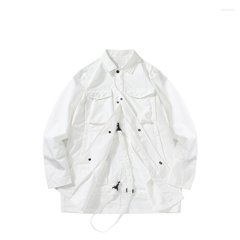 

Men's Jackets CPTOPSTONEY COMPANY Medium Length Solid Color Men's Jacket Embroidered Badge A Coat That Can Be Folded Into Bag, Black