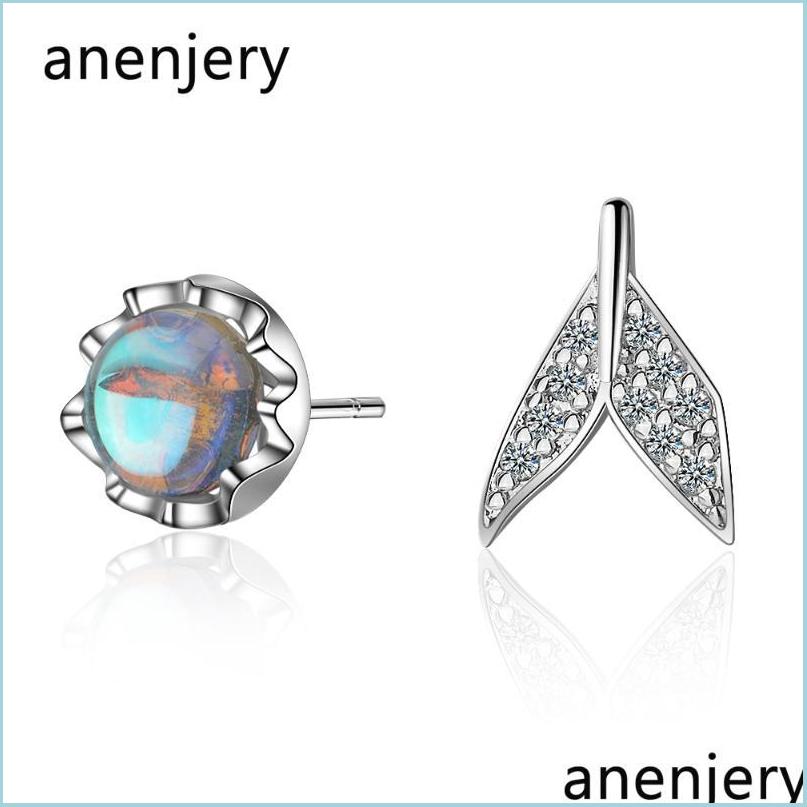 

Stud Stud Anenjery Simple Delicate 925 Sterling Sier Asymmetrical Micro Zircon Fish Tail Earrings For Women Gift Oorbellen Se837 Dro Dhms2