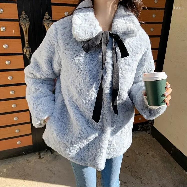 

Women's Fur Heydress 2022 Teddy Thicken Warm Loose Jackets Furry Elegant Sweet Korean Outerwear Women Cotton Vintage Faux Coats, Beige